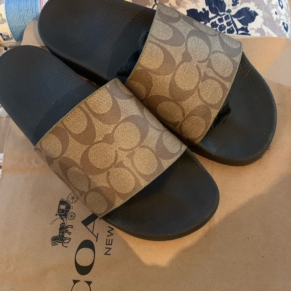 Coach Other - New Men’s Coach Slides beautiful size 9. Worn only one time in the house.